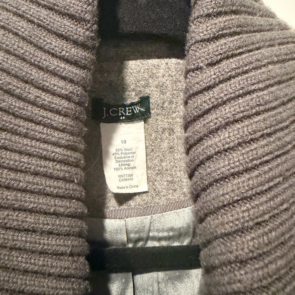 J. Crew Gray Pea Coat with Brown Buttons - Picture 2 of 5